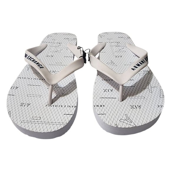 Armani Exchange Men PVC‎ with Logo Lettering Flip Flop Size 6.5 White - Picture 1 of 6